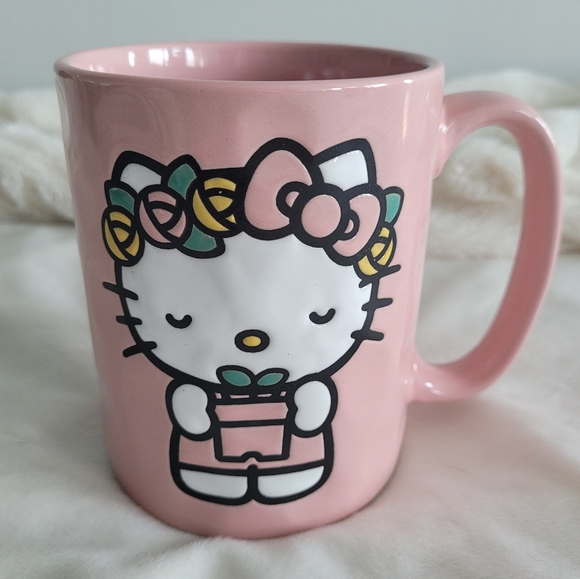 NEW Hello Kitty 17oz Pink Flower Pot Mug - Picture 4 of 7
